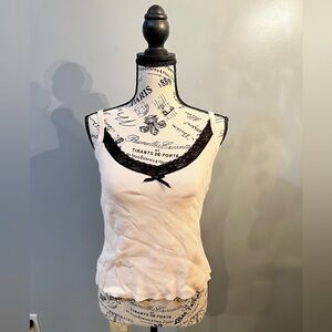 No Name Vintage Pink & Black Lace Tank